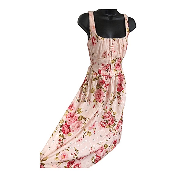 Jessica Simpson red roses eyelet lace fit & flare dress size medium brand new - Picture 4 of 17